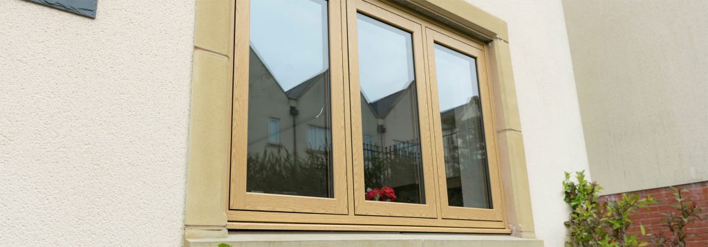 uPVC cream flush sash windows in South Wales